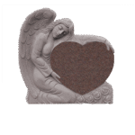 Large Angel Holding Heart 3-0x0-8x3-0 AP China Pink Fully Carved Angel w/ Roses