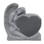 Large Angel Holding Heart 3-0x0-8x3-0 P5 Dark Cloud Grey Fully Carved Angel w/ Roses