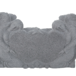 * Double Angel Holding Hearts 4-2x0-8x2-6 AP China Grey Fully Carved Angels w/ Roses