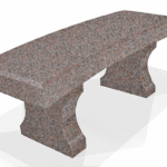 Curved Bench w/ Chamfers 4-0x1-4x0-4 AP Imperial Rose (2) Curved Legs 1-2x0-4x1-2 3" Curve on Seat, Cut From 19" Block