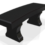 Curved Bench w/ Chamfers 4-0x1-4x0-4 AP Jet Black (2) Curved Legs 1-2x0-4x1-2 3" Curve on Seat, Cut From 19" Block