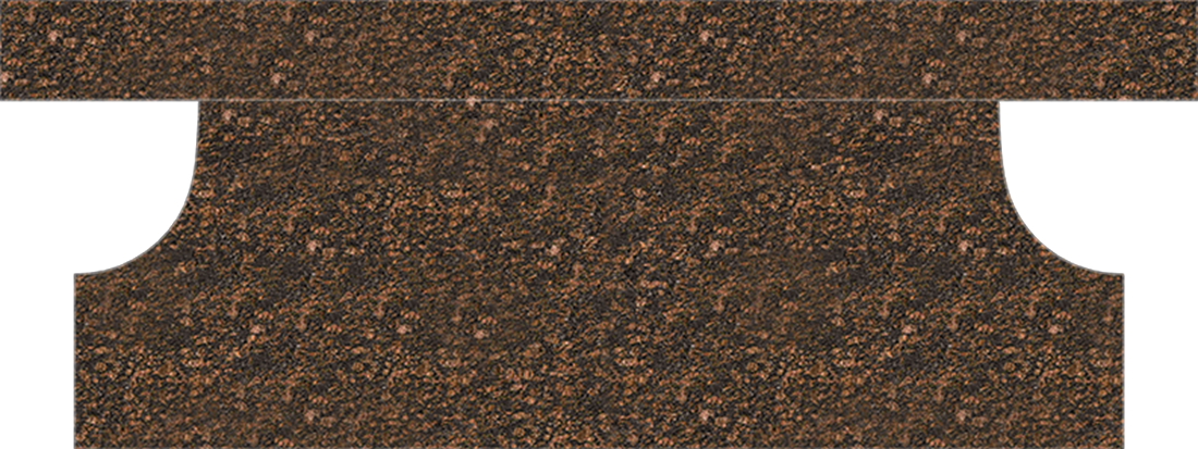 BEN148APTB.png Cremation Pedestal Bench 4-0x1-2x0-4 AP Tan Brown Pedestal 3-6x0-10x1-2 w/ (2) 6"x10" Core Holes - Image 1