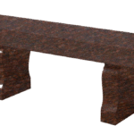 Straight Seat & Harp Leg Bench 4-0x1-2x0-4 AP Catseye Brown (2) Harp Legs 1-0x0-4x1-2