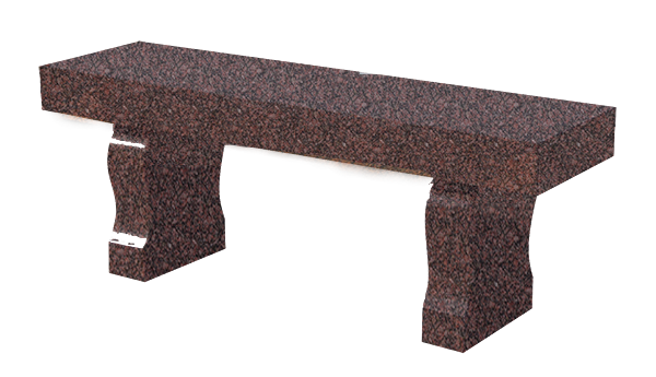 BEN163APIM.png Straight Seat & Harp Leg Bench 4-0x1-2x0-4 AP Indian Mahogany (2) Harp Legs 1-0x0-4x1-2 - Image 1