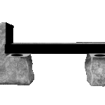 Cremation Boulder Bench 4-0x1-2x0-4 Jet Black (1) Leg 1-0x0-10x1-2 BRP; (1) Leg 2-0x0-10x2-6 BRP (1) 6"x10" Core Hole/Leg; Seat AP