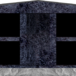 4 Niche Columbarium w/ Alcove 4-2x1-5x3-2 Bahama Blue/JB Bahama Blue Walls/Jet Black Doors; 2" Margin on Base CFS-L-LP-105