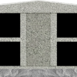 4 Niche Columbarium w/ Alcove 4-2x1-5x3-2 China Grey/JetBlack China Grey Walls/Jet Black Doors; 2" Margin on Base CFS-L-LP-105