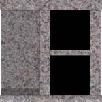 2 Niche Columbarium w/ Alcove 30.5x15.7x37.4 Imperial Rose/JB Imperial Rose Walls/Jet Black Doors; 2" Margin on Base CFS-A-193-inch