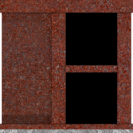 2 Niche Columbarium w/ Alcove 30.5x15.7x37.4 India Red/JB India Red Walls/Jet Black Doors; 2" Margin on Base CFS-A-139-inch