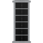 12 Niche Vertical Columbarium 2-10x2-1.5x7-3 China Grey/JB China Grey Walls/Jet Black Doors; 1 Sided, 2x6 Niches Includes Rosettes, Key & 2 Extra Niche Doors CFS-L-SY-352