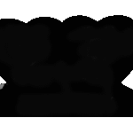 Double Heart 4-0x0-8x2-4 AP Jet Black Contour Only