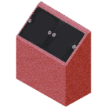 Companion Cremation Pillar 1-6x0-9x1-6 P5 India Red (2) 6x10 core holes with lids and rosettes