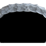 Shell Rock 3-6x0-6x2-2 P2/BRP Jet Black Shell Rock Border on Front Only, Back Flat Polished