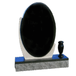 Tall Oval Design 2-2x0-6x3-0 AP Jet Black Frosting Recessed Border on Front Only