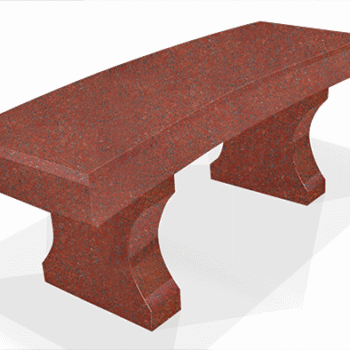 Curved Bench w/ Chamfers 4-0x1-4x0-4 AP India Red (2) Curved Legs 1-2x0-4x1-2 3" Curve on Seat, Cut From 19" Block