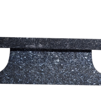 * Cremation Pedestal Bench 4-0x1-2x0-4 Custom Blue pearl Pedestal 3-6x0-10x1-2 AP w/ (4) 6"x10" Core Holes Seat AP, Pedestal Feet 4"; Family Legacy Design