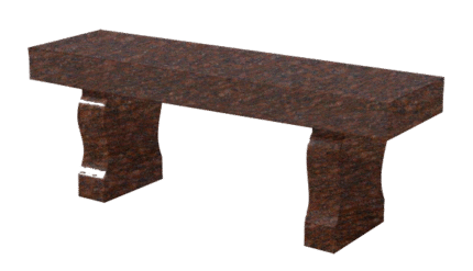 Straight Seat & Harp Leg Bench 4-0x1-2x0-4 AP Catseye Brown (2) Harp Legs 1-0x0-4x1-2