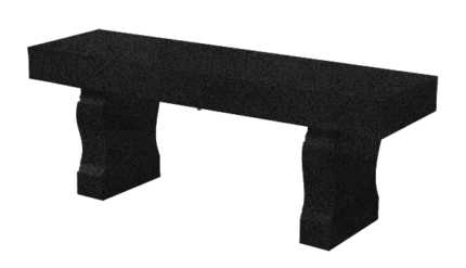 Straight Seat & Harp Leg Bench 4-0x1-2x0-4 AP Jet Black (2) Harp Legs 1-0x0-4x1-2