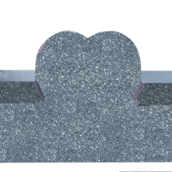 * Cremation Heart Pedestal Bench 4-0x0-8x2-4 AP Blue Pearl (2) Seats 1-3.875x1-2x0-4; (2) 6"x10" Core Holes in Pedestal