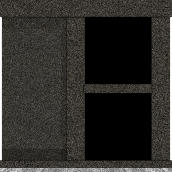 2 Niche Columbarium w/ Alcove 30.5X15.7X37.4 DarkCloudGrey/JB Dark Cloud Grey Walls/Jet Black Doors; 2" Margin on Base CFS-A-193-inch