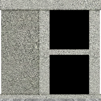 2 Niche Columbarium w/ Alcove 30.5x15.7x37.4 India Grey/JB India Grey Walls/Jet Black Doors; 2" Margin on Base CFS-A-139-inch