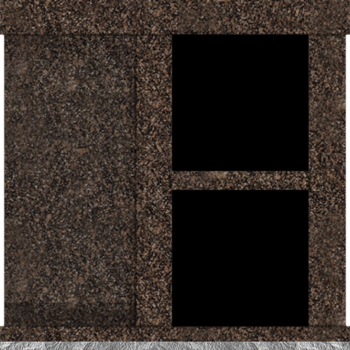 2 Niche Columbarium w/Alcove 30.5x15.7x37.4 IndianMahogany/JB Indian Mahogany Walls/Jet Black Doors; 2" Margin on Base CFS-A-139-inch