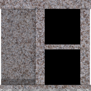 2 Niche Columbarium w/ Alcove 30.5x15.7x37.4 Imperial Rose/JB Imperial Rose Walls/Jet Black Doors; 2" Margin on Base CFS-A-193-inch