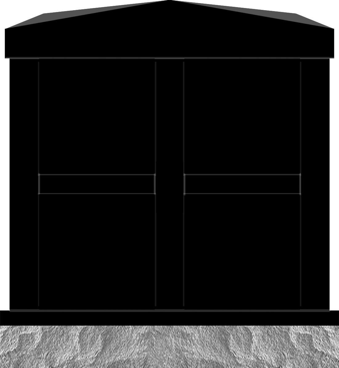 COL264JBJB_4NICHE.png 4 niche Columbarium w/o alcove 2-11x1-5x3-2 Jet Black Jet black walls/Jet black doors - Image 1