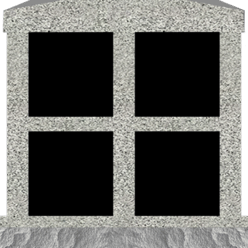 4 Niche Columbarium w/o Alcove 2-11x1-5x3-2 China Grey/JB China Grey Walls/Jet Black Doors