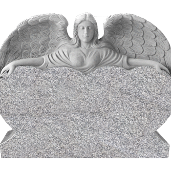 Design 25777 Angel Over Hearts 4-0x0-8x3-0 AP China Grey Fully Carved Angel Holding Double Heart