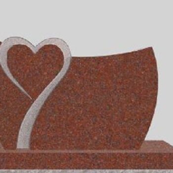 Design 33628 As Shown 3-6x0-6x2-2 AP India Red custom shape curved die w/ heart U-Sunk pebbled border around heart as shown, on front only