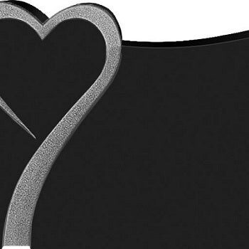 Design 33628 As Shown 3-6x0-6x2-2 AP JetBlack custom shape curved die w/ heart U-Sunk pebbled border around heart as shown, on front only