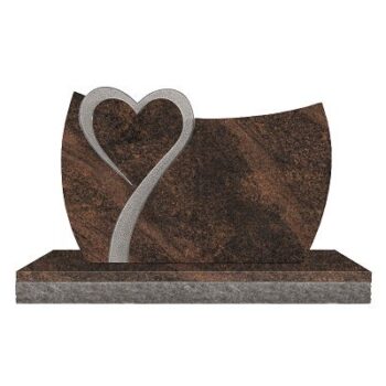 Design 33628 As Shown 3-6x0-6x2-2 AP Rustic Brown custom shape curved die w/ heart U-Sunk pebbled border around heart as shown, on front only