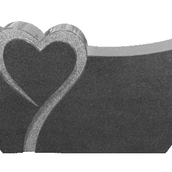 Design 33628 As Shown 4-0x0-6x2-4 AP Dark Cloud Grey custom shape curved die w/ heart U-Sunk pebbled border around heart as shown, on front only