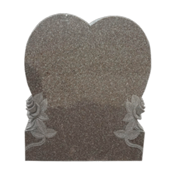 Single Heart with flowers 2-0x0-6x2-4 P5 Imperial Rose Fully carved flowers