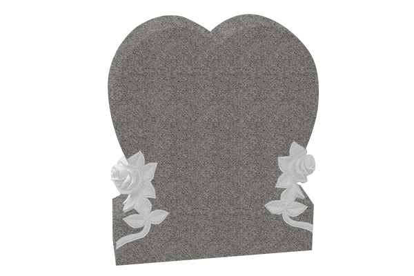 HRT111CALG.png Single Heart with flowers 2-0x0-6x2-4 AP China Grey - Image 1