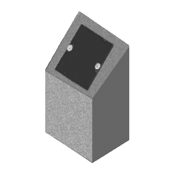 Single Cremation Pillar 1-0x0-9x1-6 P5 China Grey (1) 6x10 core hole with Jet Black lid  1" rosettes and key