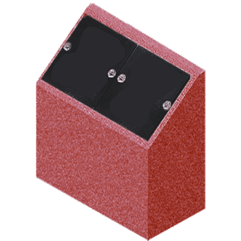 Companion Cremation Pillar 1-6x0-9x1-6 P5 India Red (2) 6x10 core holes with lids and rosettes