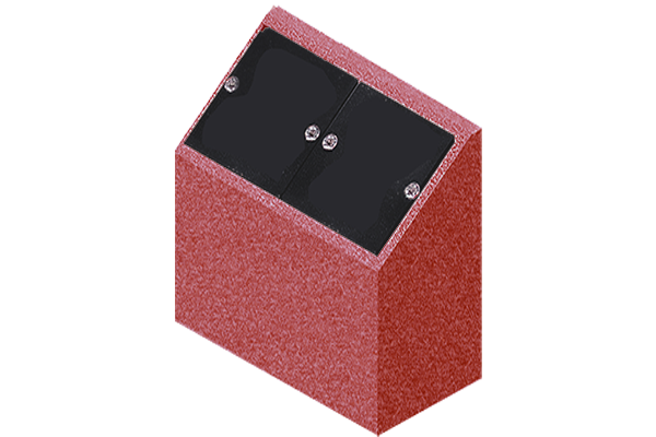 PIL271P5IR.png Companion Cremation Pillar 1-6x0-9x1-6 P5 India Red (2) 6x10 core holes with lids and rosettes - Image 1