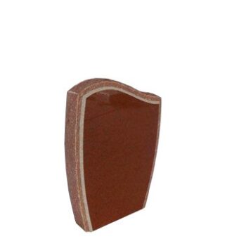 Rocked Wave 2-2x0-6x3-0 P2 India Red sawn bevel, rock border on face   -back is flat polished