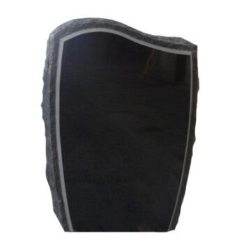 Rocked Wave 2-2x0-6x3-0 P2 Jet Black sawn bevel, rock border on face   -back is flat polished