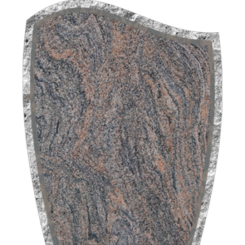 Rocked Wave 2-0x0-6x2-6 P2/BRP Paradiso sawn bevel, rock border on face   -back is flat polished