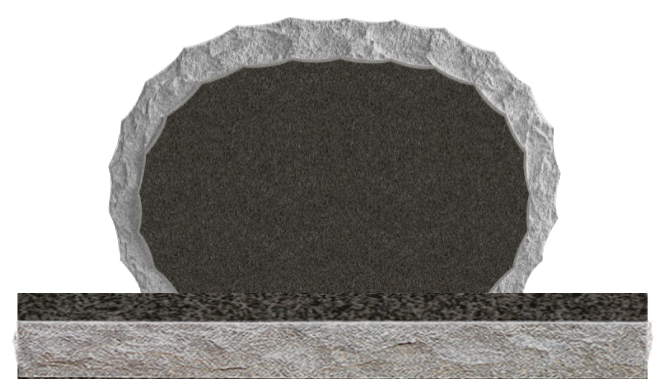 SHR100P2DCG.png Shell Rock 3-6x0-6x2-2 P2/BRP Dark Cloud Grey Shell Rock Border on Front Only, Back Flat Polished - Image 1
