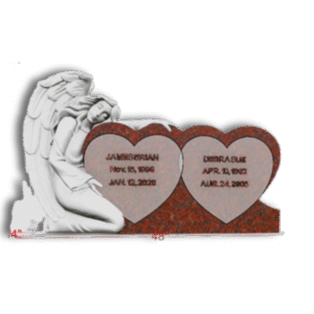 Angel Holding double heart